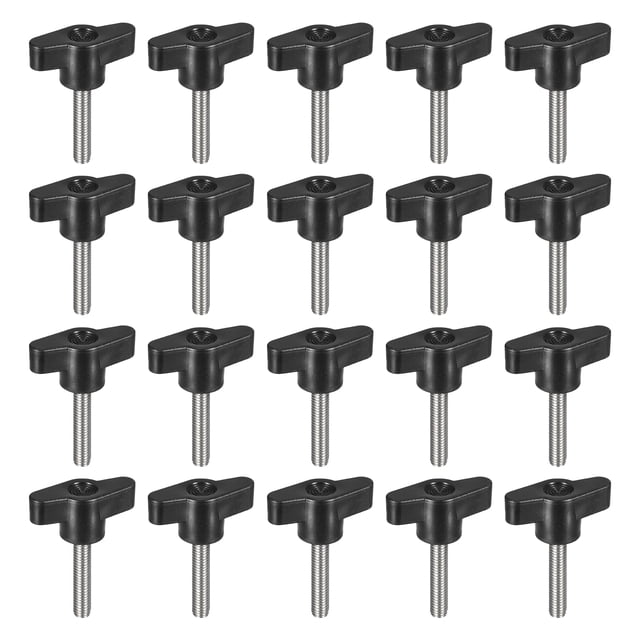 Unique Bargains 20Pack 304 Acier Inoxydable de Serrage Bouton de Vis T en Forme de Vis de Pouce M6 x 30mm