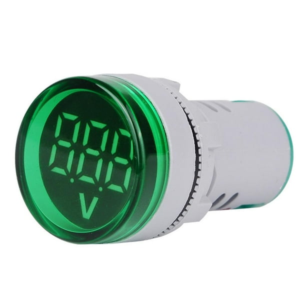 Indicador medidor voltaje 22 mm DC 6-100V señal voltímetro LED (verde)