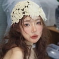 thumbnail image 3 of for Women Summer Flowers Lace Skullies Hat Knitted Hat Beret Cap Hollowed Out KHAKI, 3 of 7