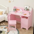 thumbnail image 7 of Kids Desk and Chair Set with Hutch, Storage Cabinet, Kids Study Desk Set With Bookcase, 7 of 7