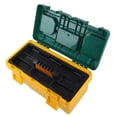 thumbnail image 3 of Caja de herramientas portátil para coche con bandeja extraíble, caja para piezas pequeñas, color amarillo y verde (40 x 20 x 19 cm), 3 of 14