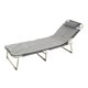 thumbnail image 2 of Cama plegable individual para una persona, reclinable, plegable, para acampar, oficina, pausa para el almuerzo, emergencia al aire libre, tubo redondo de 56 pulgadas, almohadilla gris y transpirable, 2 of 15