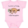 thumbnail image 3 of Inktastic I Worked out Today. I Lifted My Eyelids Cute Sloth on a Branch Boys or Girls Baby Bodysuit, 3 of 5