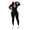 black, variant on Women’s Ribbed Zip-Up Jumpsuit, Stretch One-Piece Athletic Bodysuit with Long Sleeves, Slim-Fit Rib Texture Sports Romper for Daily Wear, Training, Lounge & Street Style
