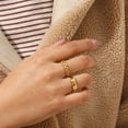 thumbnail image 2 of Stainless Steel Ring for Women Waterproof Anti-Rust Anti-Allergic 18K Gold Plated Body Ring Fashion Jewelry Gift for Her US Size 6 7 8, 2 of 5