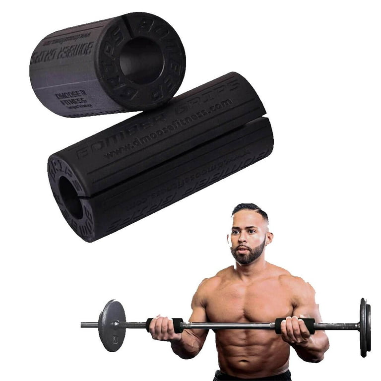 DMoose Fitness Thick Bar Fat Grips - Crossfit, Weightlifting, Powerlifting,  Strength Training, Dumbell Handles, Fat Barbell Cover for Muscle Building 