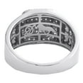thumbnail image 4 of 10K White Gold Round Diamond Square Statement 13mm Pinky Ring Pave Band 1.10 CT., 4 of 5