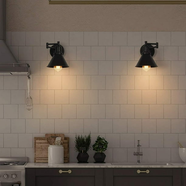 Set of 2 Wall Mounted Lights Wall Sconces Lighting ON/Off Switch Wall ...