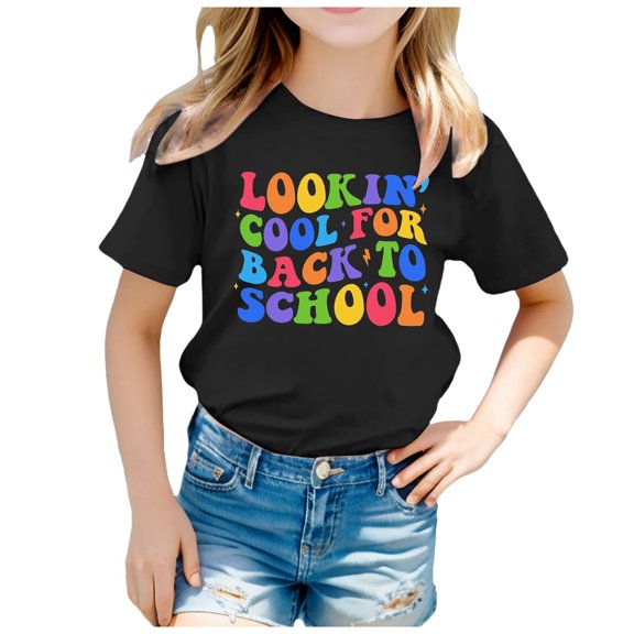 First Day Of School Shirt Kids Kindergarten Pre K First Grade Classic Girl Short Sleeve T-Shirt Summer Outfit