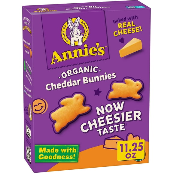 Annie's Organic Cheddar Bunnies HHA1 Baked Snack Crackers, 11.25 oz