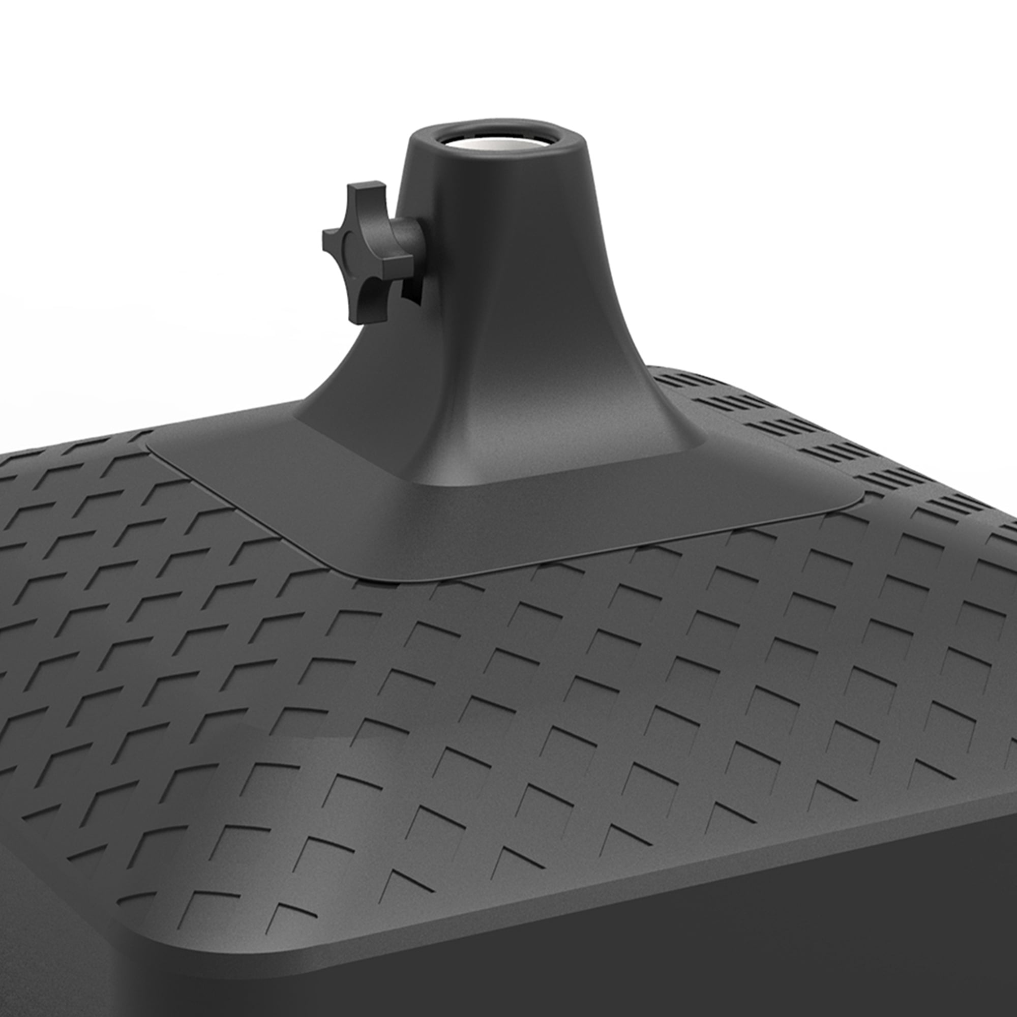 Tierra Verde 19.5" x 6.5" H Square Umbrella Base, Easy-Fill Weatherproof Stand, Black