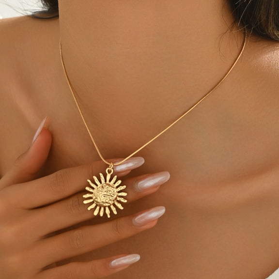 NICKSUN Gold Sun Necklace for Women Gold Sunburst Spiral Pendant Necklace for Women Minimalist Summer Jewelry