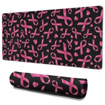 Long Mouse Pads for Desk,Breast Cancer Desk Mats on Top Of Desks, Desk Mouse Pad Extra Large with 3mm Non-Slip Base and Stitched Edge for Gaming,Office,Work,Home 35.4x15.7in