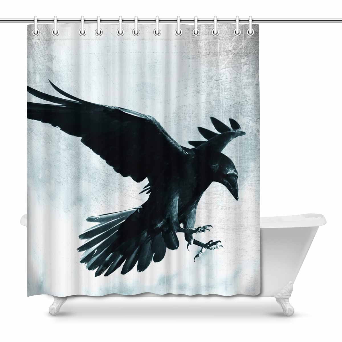 MKHERT Halloween Gothic Medieval Black Raven Bird in Moonlight Home