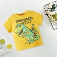 thumbnail image 2 of Generic Toddler Kids Baby Boys Summer Cartoon Cute And Camouflage Dinosaur Short Sleeve Crewneck T Shirts Tops Tee Yellow And White Optional, 2 of 7