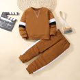 thumbnail image 2 of Edvintorg Toddler Boy Clothes Set Fashion Colorblock Long Sleeve Pullover Suit 2 Piece Set for Kids Girls Winter Sweatsuit 18Months-6Years Kids Boutique Outfits, 2 of 7
