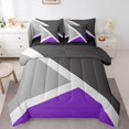 thumbnail image 1 of YST , Violet et Gris, 7 Pcs, Patchwork Géométrique, 7 Pcs, Triangle, Pleine, 1 of 5