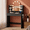 black, variant on makeapile Round mirrored vanity with power outlet and light, black