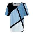 thumbnail image 4 of ALLLIST Short Sleeve Going Out Tops for Women Blue Crew Neck Graphic T-Shirts Blouses & Button-Down Shirts, 4 of 4