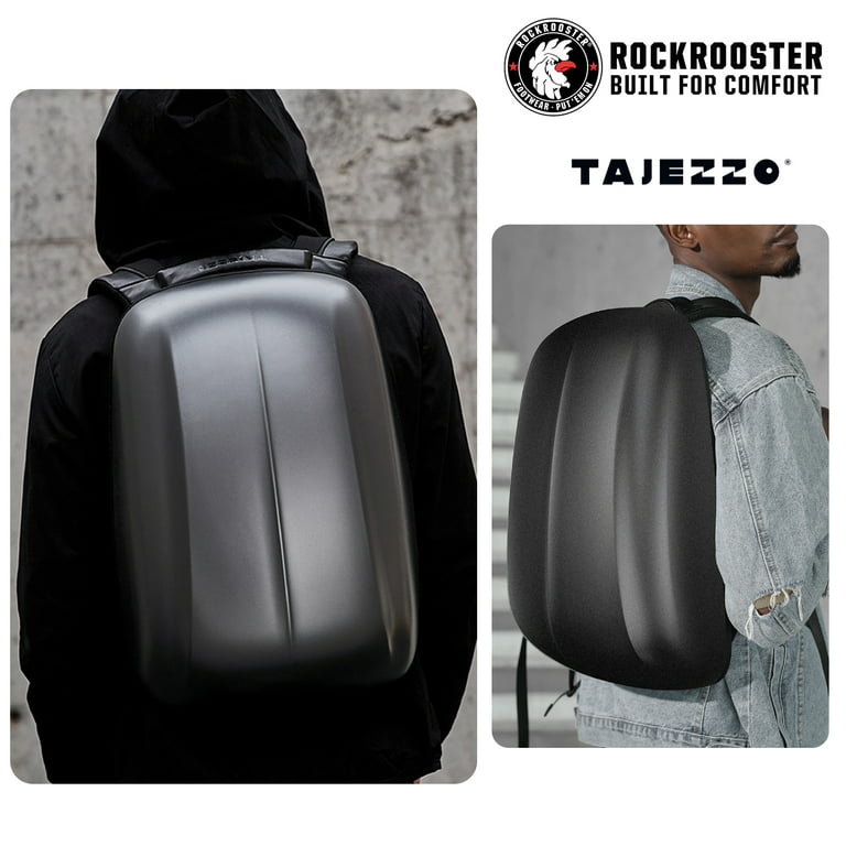 Rockrooster Waterproof Hard Shell Black Backpack for Adult Unisex A1-BK 