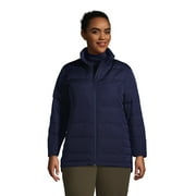 Lands' End Women's Plus Size Down Winter Puffer Jacket - XXX Large Plus - Deep Sea Navy, Female