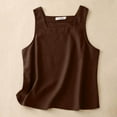 thumbnail image 2 of GigrtiJin Women Summer Cotton Linen Tank Top Sleeveless Square Neck Tees Shirt Elegant Solid Lightweight Comfy Blouse, 2 of 8