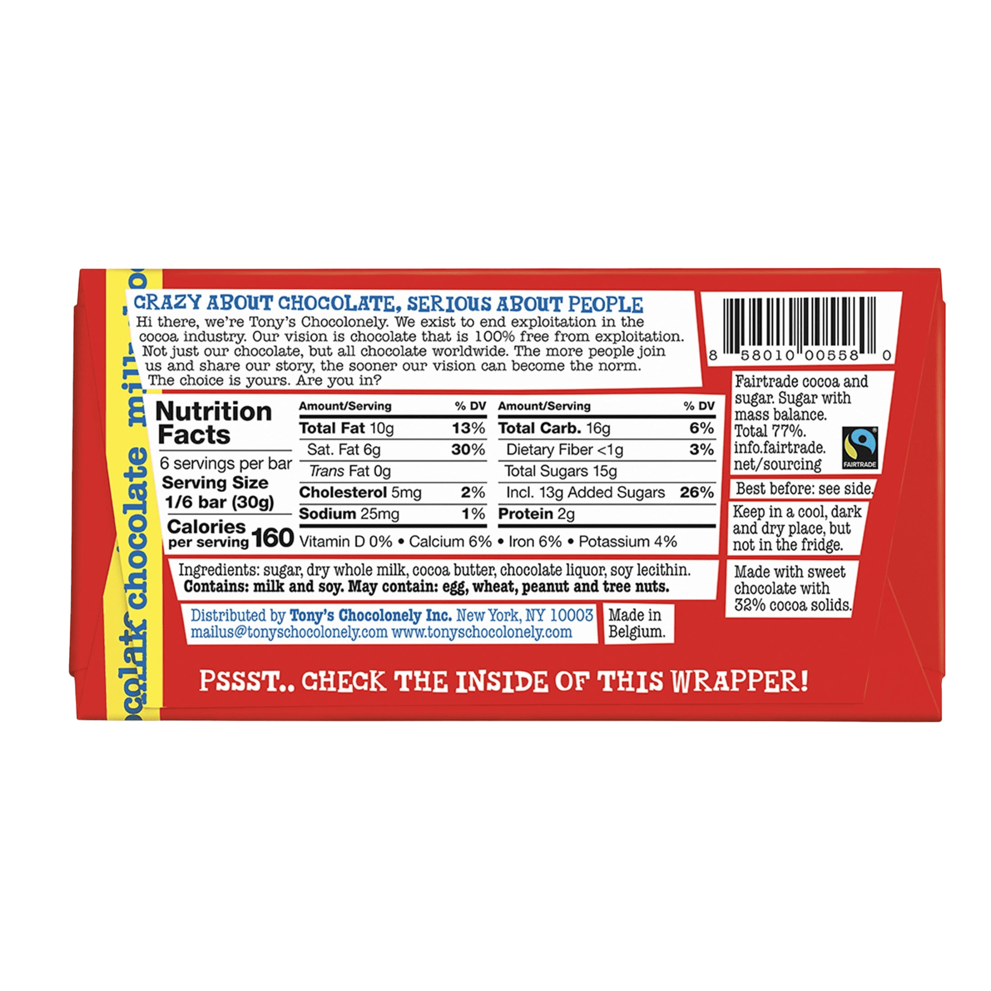 Tony's Chocolonely 32% Milk Chocolate Bar