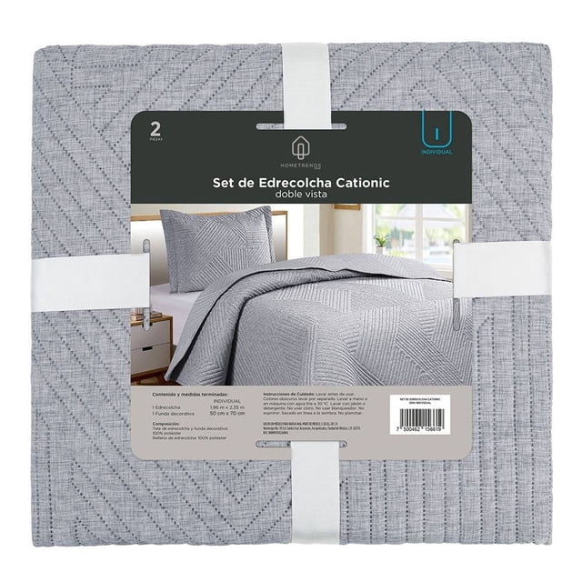 Set De Edrecolcha Hometrends Gris 2 Piezas Individual
