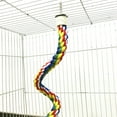 thumbnail image 5 of HEVIRGO Pet Bird Parrot Chewing Bar Swing Hanging Climbing Perch Cage Play Bite Toy Multi-color Cotton Rope + Metal, 5 of 8