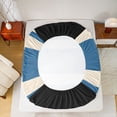 thumbnail image 5 of jejeloiu Geometric Stripes Lines Twin Sheet Sets,Abstract Geometric Art Twin Fitted Sheet,Black Blue Flat Sheet For Adults,Breathable Home Decor,3-Piece, 5 of 7