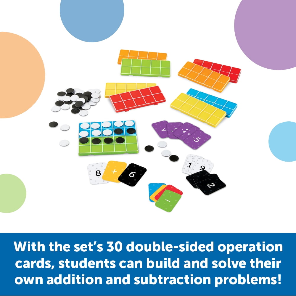 Learning Resources Rainbow Ten-Frames Classroom Set - Classroom and Teacher Supplies, Math Games, Ages 5+