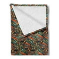 thumbnail image 2 of Funky Soft Flannel Fleece Blanket, Abstract Hand Drawn Style Waves Pattern with Curly Floral Elements and Small Hearts, Cozy Plush for Indoor and Outdoor Use, 70" x 90", Multicolor, by Ambesonne, 2 of 5