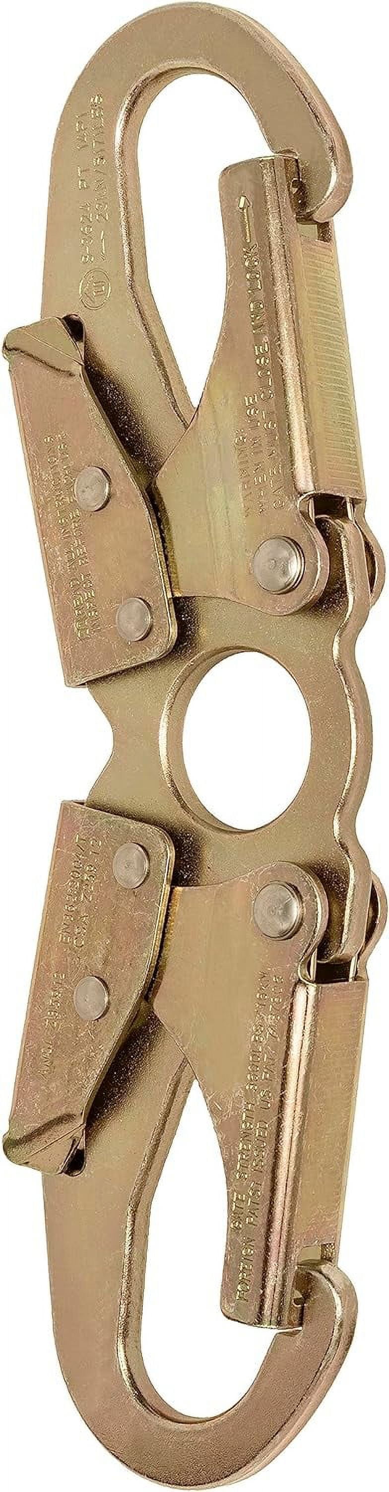 Steel  Plated Spreader Bar Snaphook - Yellow Snap Medium Sized With Fixed Eye - Spreader Snap Hook Separator For Fall Protection And Lifting Applications