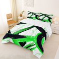 thumbnail image 2 of Homewish Spiral Swirl Full Size Comforter Sets,Abstract Geometric Bedding Comforter Set,Green Black,Reversible,3-Piece,1 Comforter and 2 Pillowcases, 2 of 7