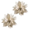 thumbnail image 2 of D-GROEE 10 Pcs/Set Christmas Flowers Artificial Shiny Surface Christmas Flowers Christmas Tree Ornaments Christmas Decorations Xmas Tree Ornaments, 2 of 8