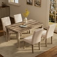 thumbnail image 1 of Morden Fort Farmhouse Dining Table Set for 4, Country Style Kitchen Table with 4 Upholstered Chairs, Rustic Vintage Dining Set for Kitchen or Breakfast Nook, 1 of 5