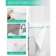 thumbnail image 3 of No Hook Shower Curtain with Snap-in Liner, Coastal Anchor Waterproof Fabric Bathroom Curtains, Turquoise Brown Country Wooden Grain Bath Curtains & Mesh Top Window Standard 72''x72'', 3 of 6