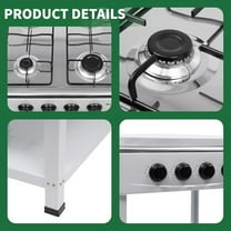 4 Burner Gas Stove with Removable Leg Stand Portable Gas Stove LNG/LPG Auto Ignition for RV, Apartment, Camping, Outdoor Cooking, White