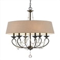thumbnail image 1 of Cal Lighting FX-3532-6 6 LTG Dawson Chandelier With Burlap Shade, 1 of 1