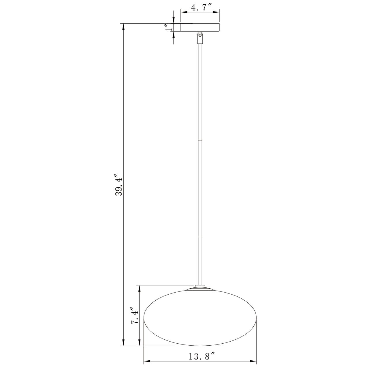 Livia 13.8 in. 1-Light Indoor Chrome Finish Pendant Light