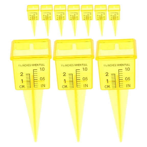Raindrops 10pcs Accurate Rain Gauge Lawn Water Gauge Rainfall Level Monitor Wide Mouth Water Catcher for Outdoor Garden, Yard, and Patio 1.5 Inch