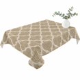 thumbnail image 2 of Khaki Moroccan Table Cloth Waterproof Tablecloths, Boho Retro Country Abstract Geometric Grid Tablecloth Dining Table Cover for Kitchen Party Tabletop Outdoor, Rectangle Tablecloth 60x102 Inch, 2 of 9
