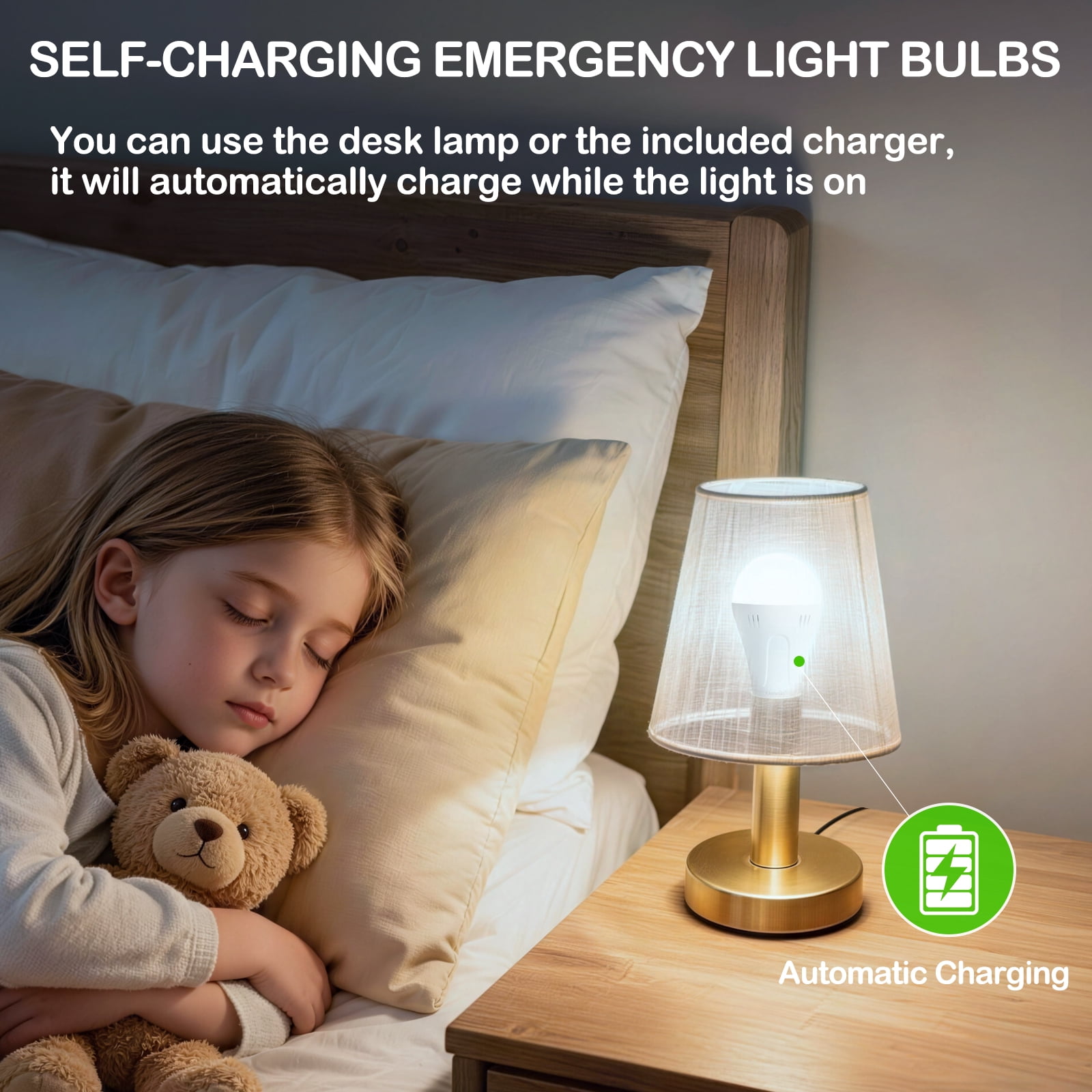 Ostwiki Rechargeable Emergency LED 9W Cool White General Purpose Light Bulbs, Dimmable 10 Pack