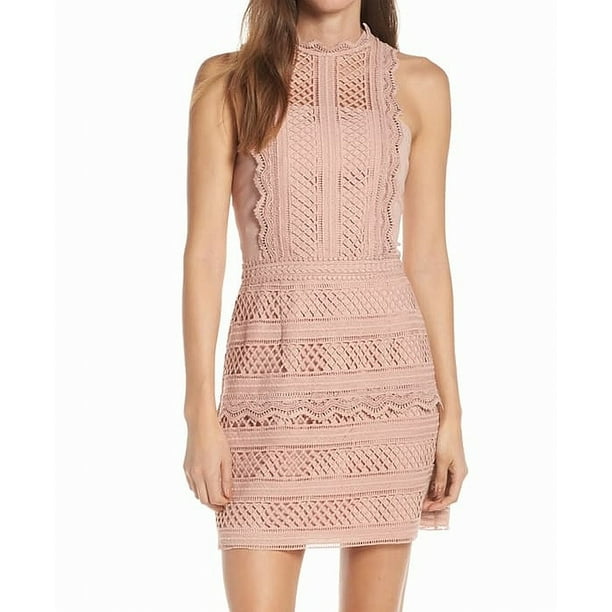 Download Adelyn Rae - Womens Small Mock Neck Lace Sheath Dress S ...
