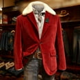 thumbnail image 3 of YAYUBA Mens Christmas Blazer Xmas Party Dinner Prom Printed Suit Jacket Corduroy One Button Casual Sports Coats, 3 of 3