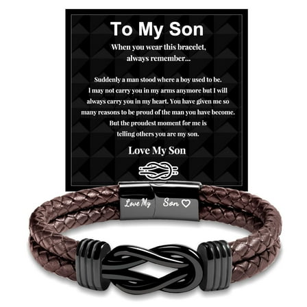 To My Son Bracelet, Gifts for Teens Boys Men Inspirational Bracelet for Birthday Confirmation Graduation Back to School Christmas Gifts