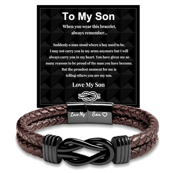 To My Son Bracelet, Gifts for Teens Boys Men Inspirational Bracelet for Birthday Confirmation Graduation Back to School Christmas Gifts