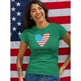 thumbnail image 2 of Fourth Of July Flag Heart T-Shirt Women -Image by Shutterstock, Female 5X-Large, 2 of 4