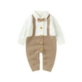 thumbnail image 1 of ZAXARRA Combinaison Bébé Garçon Épissage Couleur Revers Manches Longues Tricoté Rompers, 1 of 9