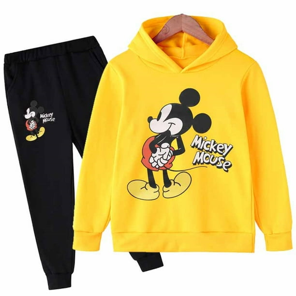 Boys Girls Clothing Mickey Mouse Cartoon Set Fashion Long Sleeve Sweatshirt+Long Pants Toddler Girl Outfit Kids Clothes 2pcs Set11T Gao Jinjia LED